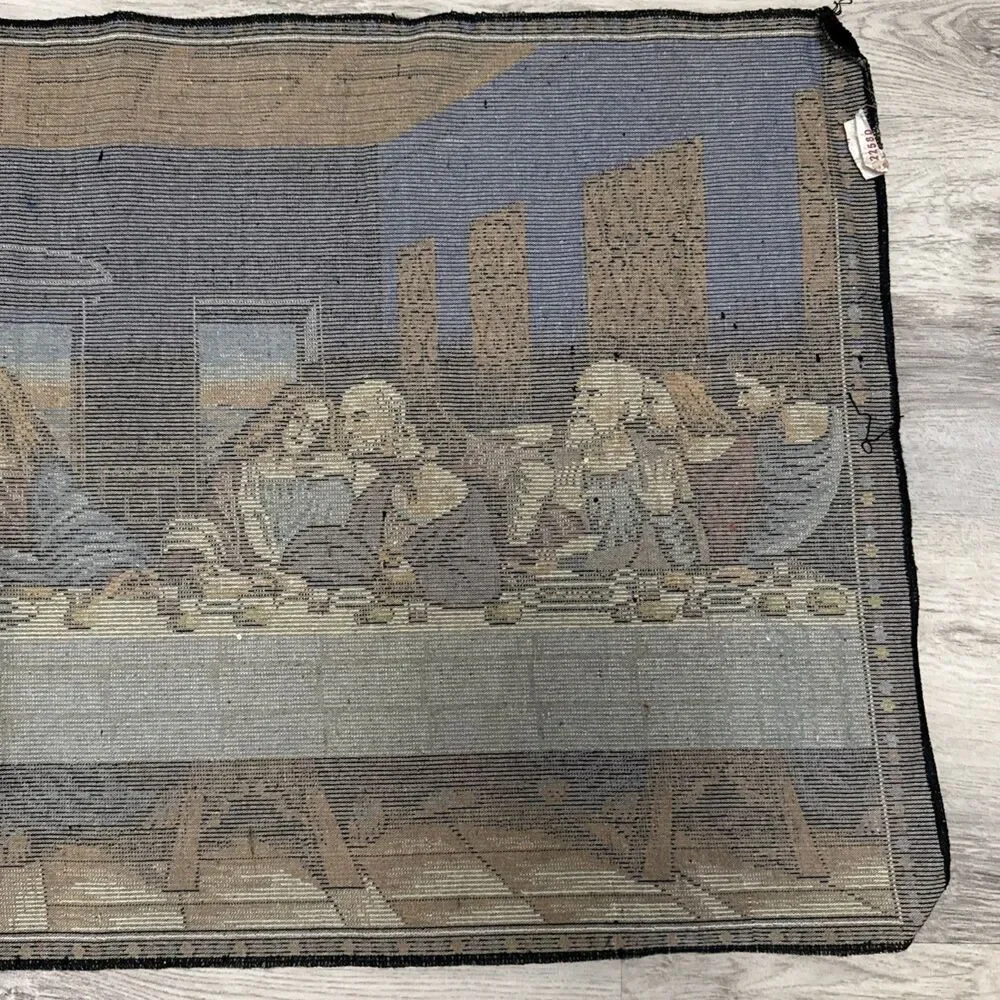 Vintage Tapestry Jesus Last Supper Wall Hanging Made In Lebanon 19